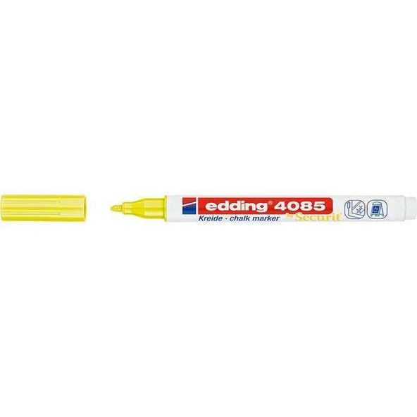 Edding Cam Kalemi 4085 Likit Tebeşir Kalemi (Sıvı Tebeşir) 1-2Mm Fosforlu Sarı (10 Lu Paket) ürün görseli 1