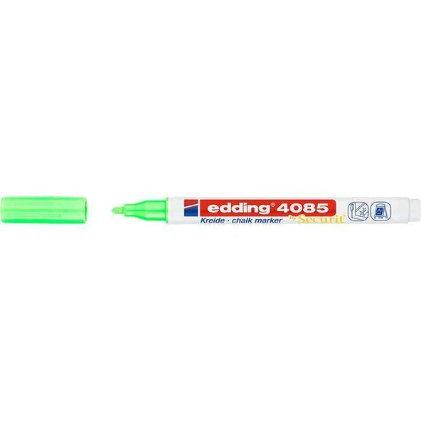 Edding Cam Kalemi 4085 Likit Tebeşir Kalemi (Sıvı Tebeşir) 1-2Mm Fosforlu Yeşil (10 Lu Paket) ürün görseli 1