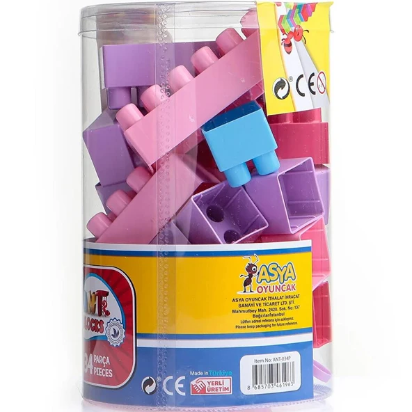 Asya Oyuncak Ant Blocks 34 Parça Pastel Renk Lego Ant034-P ürün görseli 1