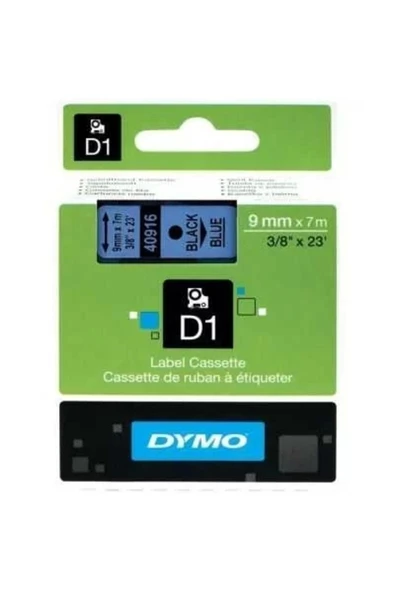 Dymo D1 Şerit 9 Mm X 7 Metre Mavi/ Siyah 40916 ürün görseli 1