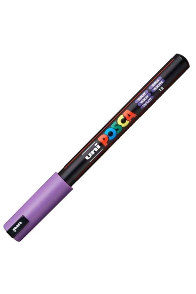 Uni-Ball Markör Boyama Kalemi Posca 0.7 Mm Su Bazlı Poster Mor PC-1MR (6 Lı Paket) ürün görseli 1