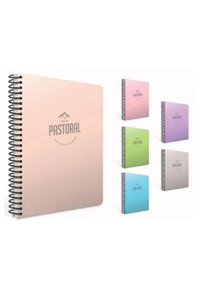 Gıpta Pastoral Spiralli Plastik Kapak Defter A4 200 Yaprak Çizgili 5554 (Karışık Renk 1 Adet) ürün görseli 1