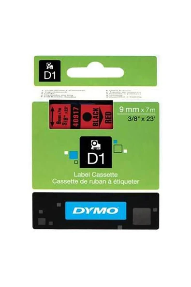 Dymo D1 Şerit 9 Mm X 7 Metre Kırmızı/ Siyah 40917 ürün görseli 1