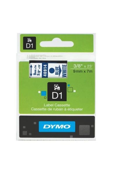 Dymo D1 Şerit 9 Mm X 7 Metre Beyaz/ Mavi 40914 ürün görseli 1