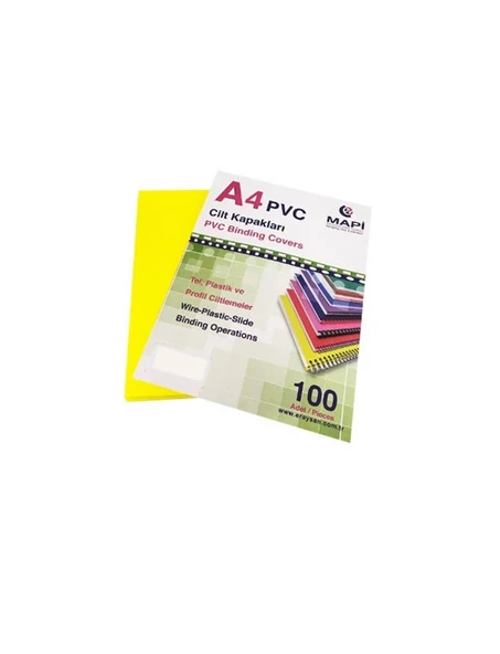 Mapi Cilt Kapağı Plastik Opak A4 160 Micon Sarı 2040206 (100 Lü Paket) ürün görseli 1