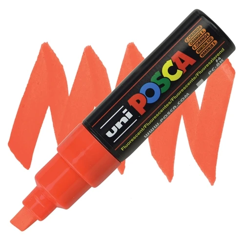 Uni-Ball Posca Boyama Kalemi 8.0 Su Bazlı Boyama Markörü Turuncu PC-8K F. (6 Lı Paket) ürün görseli 1