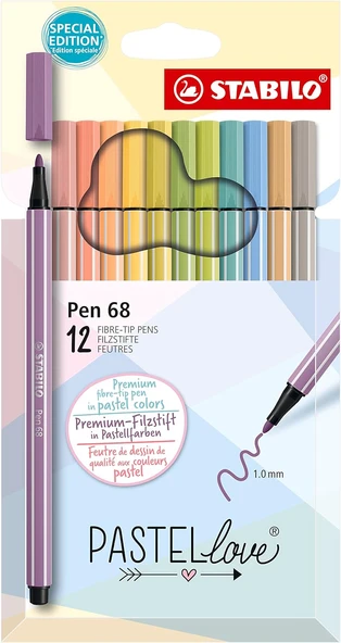 Stabilo Pen 68 Keçeli Kalem 1,0 Mm Pastellove 12 Renk ürün görseli 1