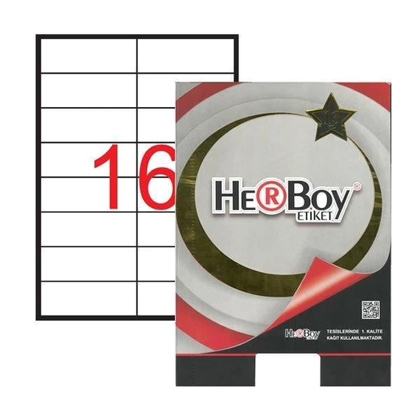 Herboy Laser Etiket 100 Yaprak 105X37.125 Mm Laser-Copy-İnkjet HB-1105 ürün görseli 1