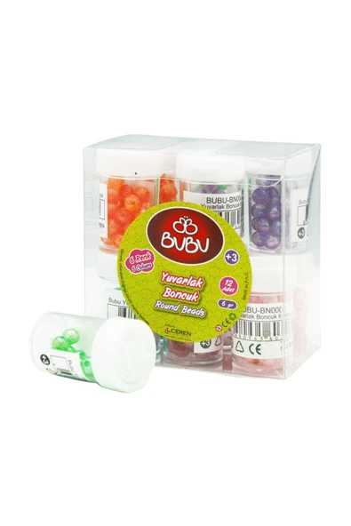 Bu-Bu Yuvarlak Boncuk 6 Renk Bubu-Bn0001 (12 Li Paket) ürün görseli 1