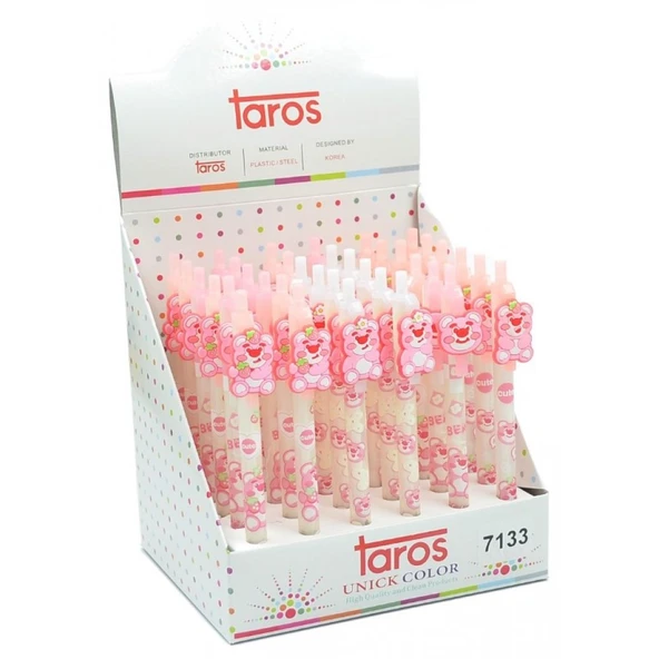 Taros Unick Color Versatil Kalem 0,7 Mm (Mekanik Kurşun Kalem) Pink Cute Beer 7133 (36 Lı Paket) ürün görseli 1