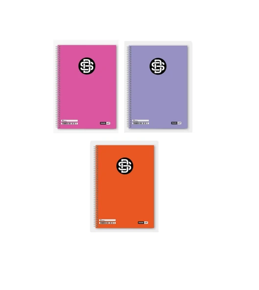 Dazzle A4 Soft Spiralli Plastik Kapak 40 Yaprak Kareli Defter (12 Li Paket) ürün görseli 1