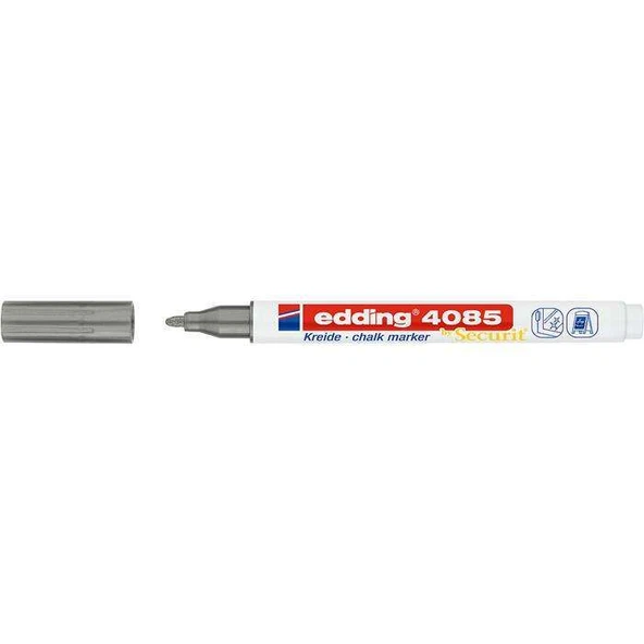 Edding Cam Kalemi 4085 Likit Tebeşir Kalemi (Sıvı Tebeşir) 1-2Mm Gümüş (10 Lu Paket) ürün görseli 1