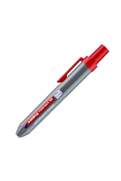 Edding Retract12 Beyaz Yazı Tahtası Kalemi 1,5-3Mm Yuvarlak Uçlu Kırmızı (10 Lu Paket) ürün görseli 1