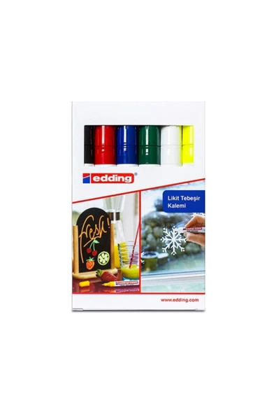 Edding Cam Kalemi 4095 Likit Tebeşir Kalemi (Sıvı Tebeşir) 2-3Mm 6 Renk Set Set ürün görseli 1