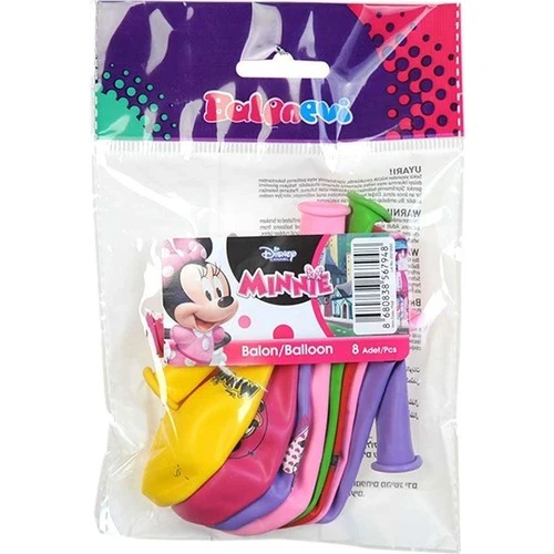 Bafix Balon 12" 4+1 Minnie Happy Helpers Baskılı (8 Li Paket) ürün görseli 1