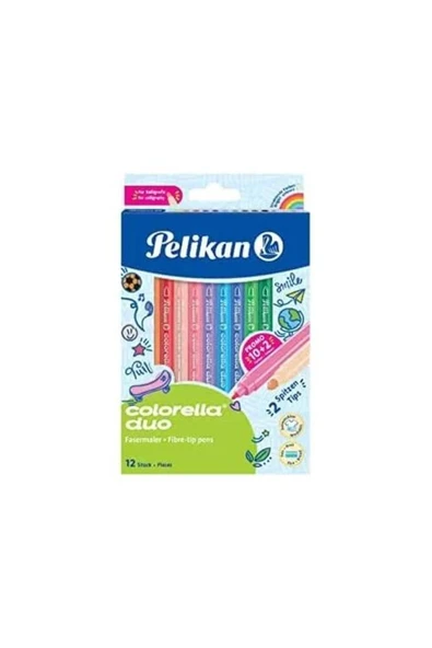 Pelikan Keçeli Kalem Colorella Çift Uçlu 12 Renk 813846 ürün görseli 1