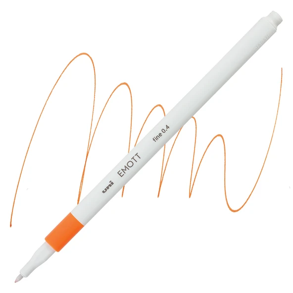 Uni-Ball Akrilik Uçlu Keçeli Kalem Emott 0.4 Mm Fine Turuncu PEM-SY (10 Lu Paket) ürün görseli 1