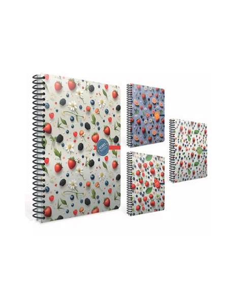 Gıpta Berry Notes Spiralli Sert Kapak Not Defteri 17X24 Cm 120 Yaprak Çizgili 7214 (Karışık Renk 1 Adet) ürün görseli 1