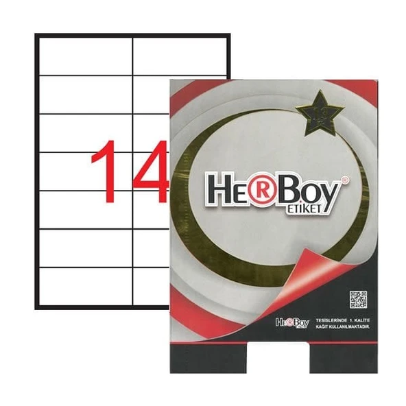 Herboy Laser Etiket 100 Yaprak 105X41 Mm Laser-Copy-İnkjet HB-1114 ürün görseli 1