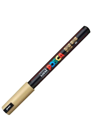 Uni-Ball Posca Su Bazlı Boyama Kalemi 0.7 Poster Markörü 0.7 Mm Altın pc-1mr (6 Lı Paket) ürün görseli 1