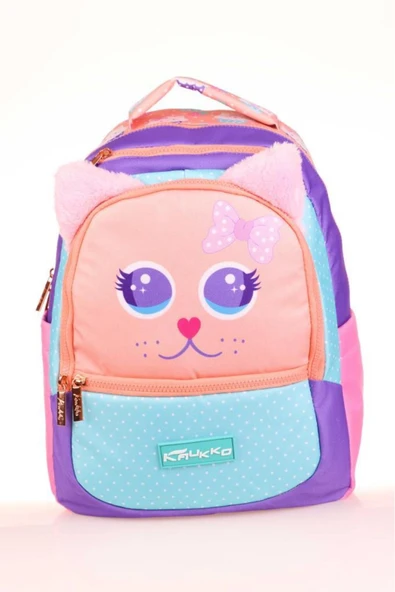 Kaukko Kids Okul Sırt Çantası Cute Face Cat L5142 ürün görseli 1