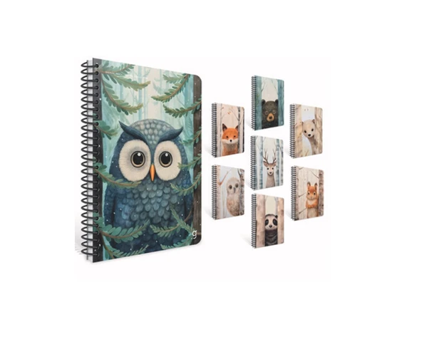 Gıpta Sneak Peek Spiralli Karton Kapak Defter A4 80 Yaprak Çizgili 7289 (Karışık Renk 1 Adet) ürün görseli 1