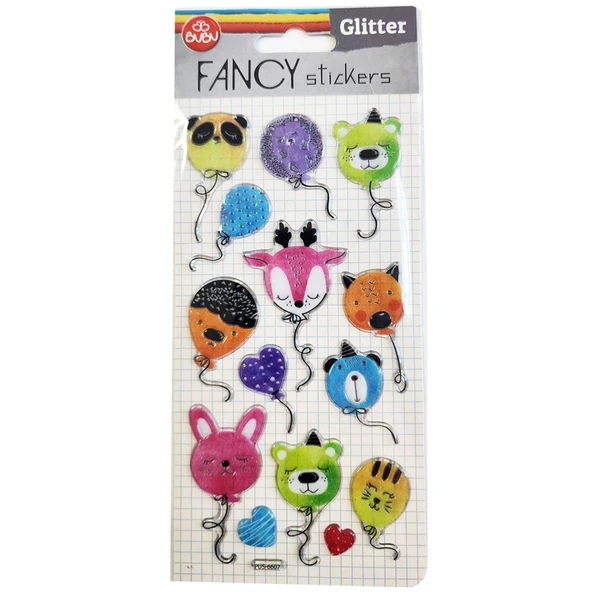 Bu-Bu Damla Sticker Glitter Balon 9x20 PUS-6607 ürün görseli 1