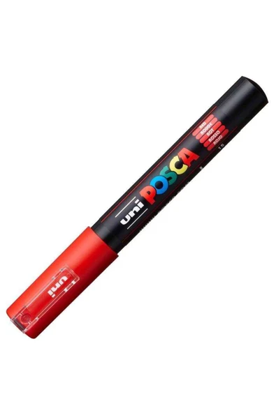 Uni-Ball Posca Su Bazlı Boyama Kalemi 0.7 Poster Markörü 0.7 Mm Kırmızı N pc-1m (6 Lı Paket) ürün görseli 1