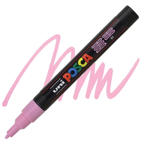 Uni-Ball Markör Boyama Kalemi Posca Su Bazlı Poster 0.9-1.3 Mm Açık Pembe pc-3m (6 Lı Paket) ürün görseli 1