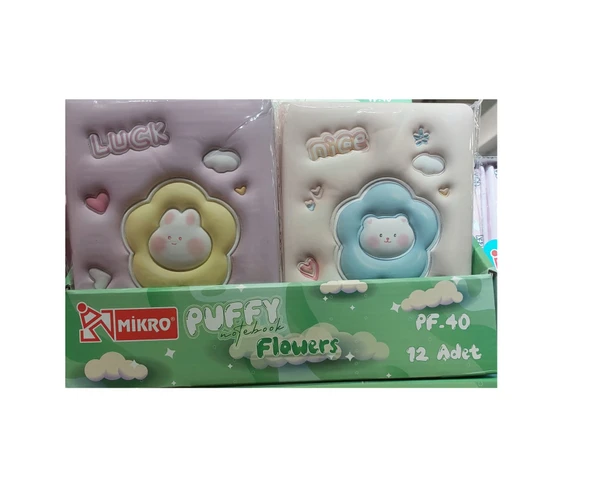 Mikro Not Defteri Puffy Flowers 96 Yaprak Pf-40 (Karışık Renk 1 Adet) ürün görseli 1