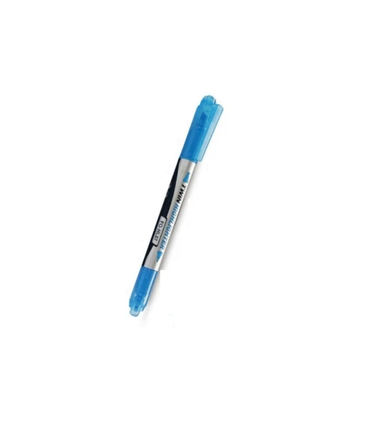 Flexoffice Fosforlu Kalem (İşaret Kalemi) Çift Taraflı Mavi Mürekkep Fo-Hl07 (12 Li Paket) ürün görseli 1