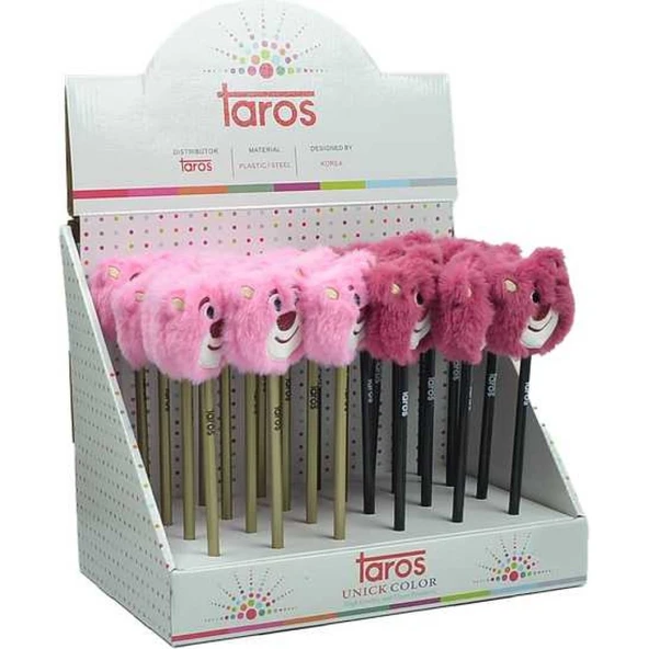 Taros Unick Color Kurşun Kalem Pembe Ayıcık Tepeli 7711 (24 Lü Paket) ürün görseli 1