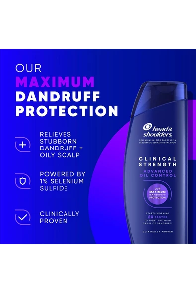 Head & Shoulders Clinical Strength Yağ Kontrol 400 ml Kepek Şampuanı ürün görseli 1
