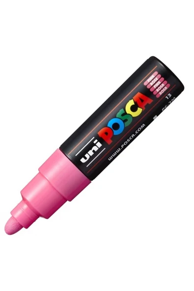 Uni-Ball Posca Su Bazlı Boyama Kalemi 4.5-5.5 Mm Poster Markörü Pembe pc-7m (6 Lı Paket) ürün görseli 1