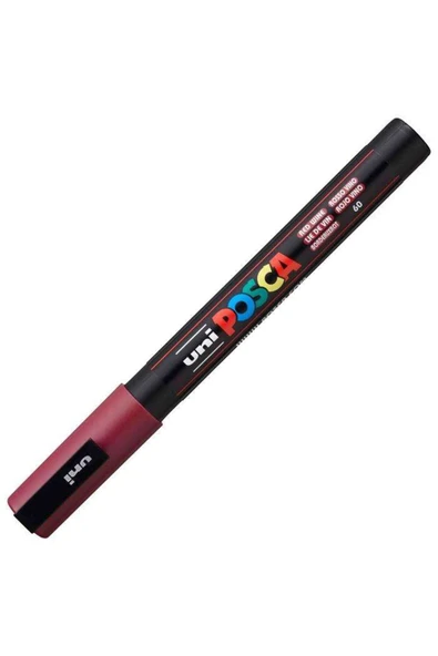 Uni-Ball Markör Boyama Kalemi Posca Su Bazlı Poster 0.9-1.3 Su Bazlı Poster Markörü Şarap Kırmızı N Pc-3M (6 Lı Paket) ürün görseli 1