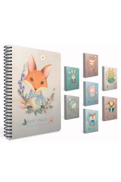 Gıpta Easy Notes Spiralli Karton Kapak Defter A4 80 Yaprak Çizgili 4745 (Karışık Renk 1 Adet) ürün görseli 1