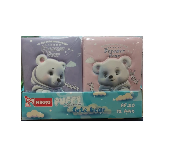 Mikro Not Defteri Puffy Cute Bear Girl 96 Yaprak Pf-20 (Karışık Renk 1 Adet) ürün görseli 1