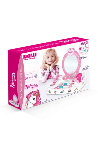 Dolu Oyuncak Unicorn Masaüstü Aynalı Güzellik Seti 2563 ürün görseli 1