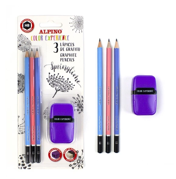 Alpino Kara Kalem Seti Blister 3 Kalem + Silgi + Kalemtraş Alp-Ju-010003 ürün görseli 1