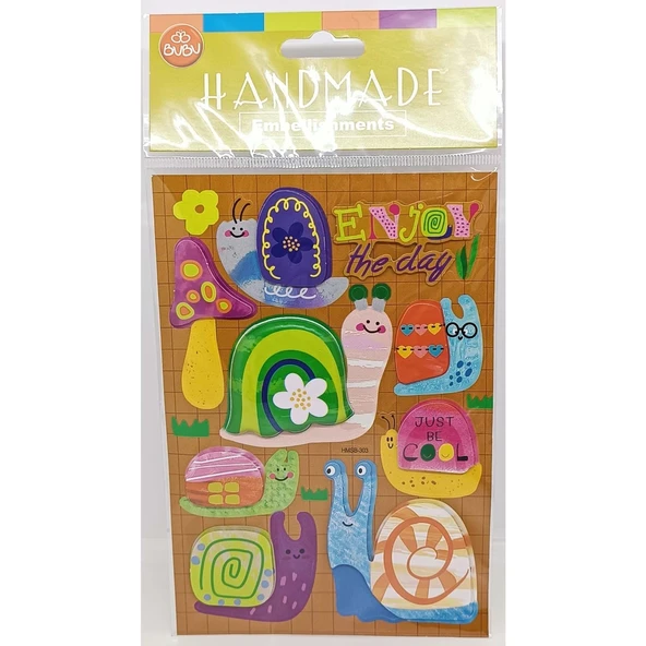 Bu-Bu Handmade Sticker Salyangozlar 12,5x23,5 HMSB-303 ürün görseli 1
