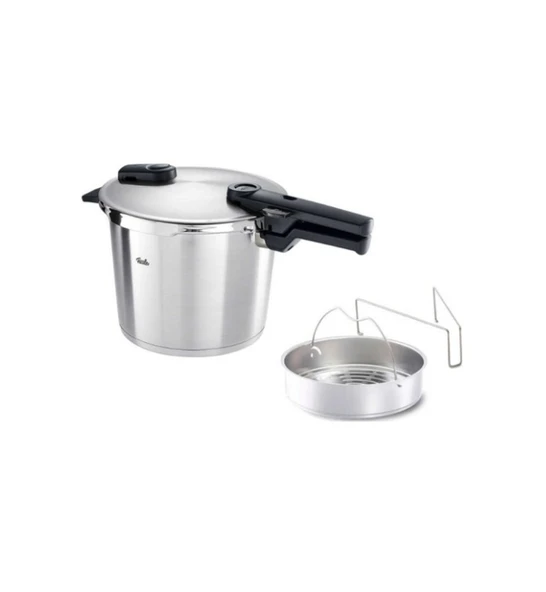 Fissler Vitaquick Premium Buhar Aparatlı 6 Litre Düdüklü Tencere ürün görseli 1