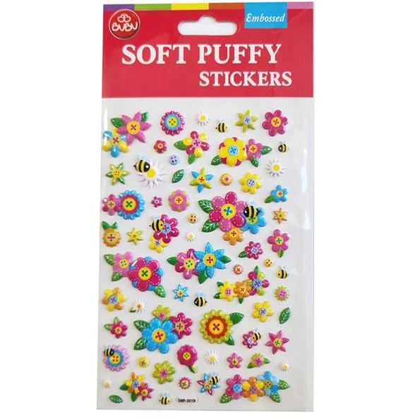 Bu-Bu Soft Puffy Sticker Flowers 10,9x20,5 SWP-1011B ürün görseli 1