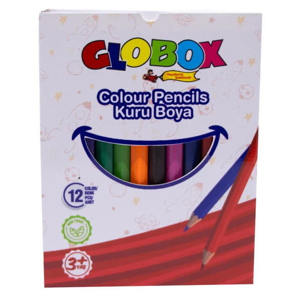 Globox Kuru Boya Kalemi Kısa 12 Renk 3670 ürün görseli 1
