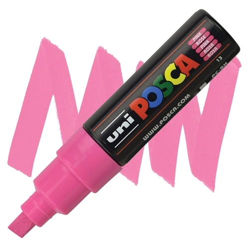 Uni-Ball Posca Su Bazlı Boyama Kalemi 8.0 Poster Markörü 8.0 Mm Pembe pc-8k (6 Lı Paket) ürün görseli 1