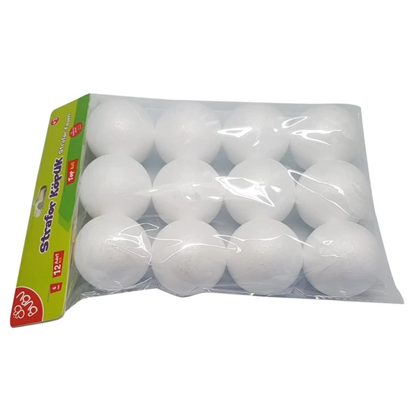 Bu-Bu Strafor Köpük Top 6 Cm KP0004 (12 Li Paket) ürün görseli 1