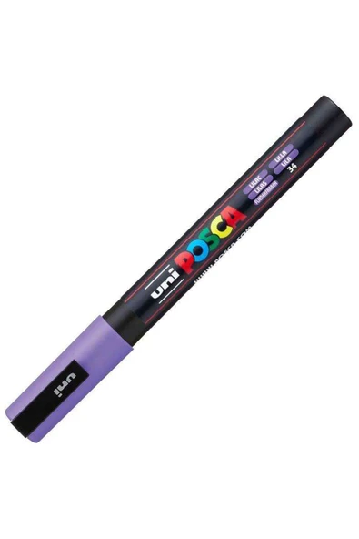 Uni-Ball Markör Boyama Kalemi Posca Su Bazlı Poster 0.9-1.3 Su Bazlı Poster Markörü Leylak N Pc-3M (6 Lı Paket) ürün görseli 1