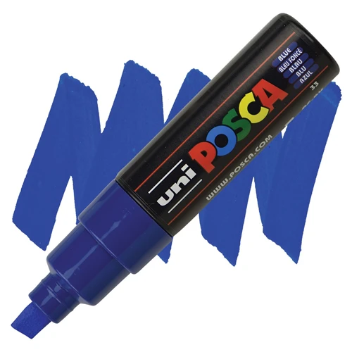 Uni-Ball Posca Su Bazlı Boyama Kalemi 8.0 Poster Markörü 8.0 Mm Mavi pc-8k (6 Lı Paket) ürün görseli 1