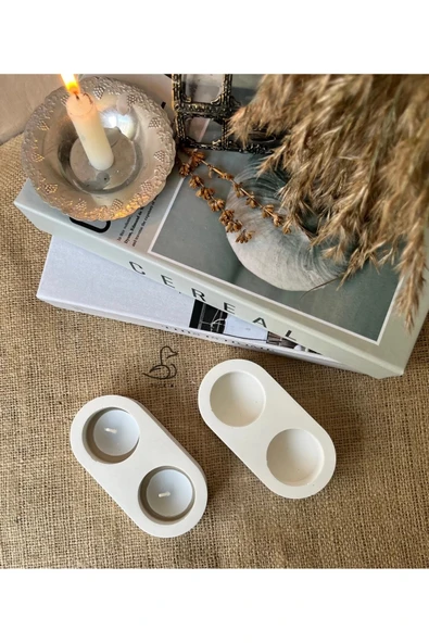 Dairesel Tealight Mumluk/Şamdanlık 4’lü 14-7 CM - Resim 3