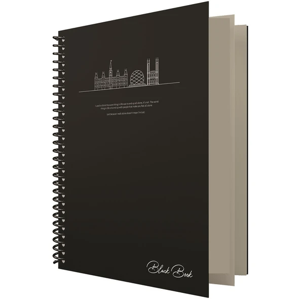 Dilman Black Book Not Defteri 16X22Cm 80 Yaprak Dik Kareli 6618 ürün görseli 1