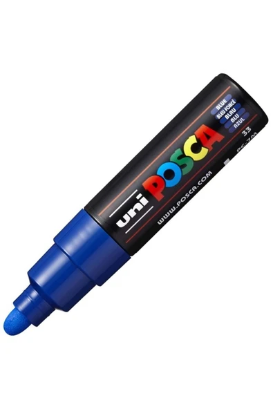 Uni-Ball Posca Su Bazlı Boyama Kalemi 4.5-5.5 Mm Poster Markörü Mavi pc-7m (6 Lı Paket) ürün görseli 1